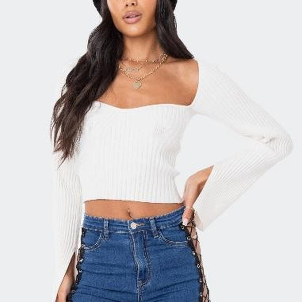 Robbie Sweetheart Knitted Top small nwt edikted